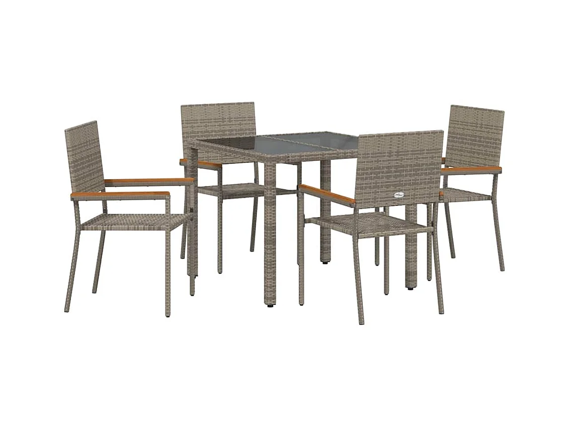 5-delige tuinset, grijs