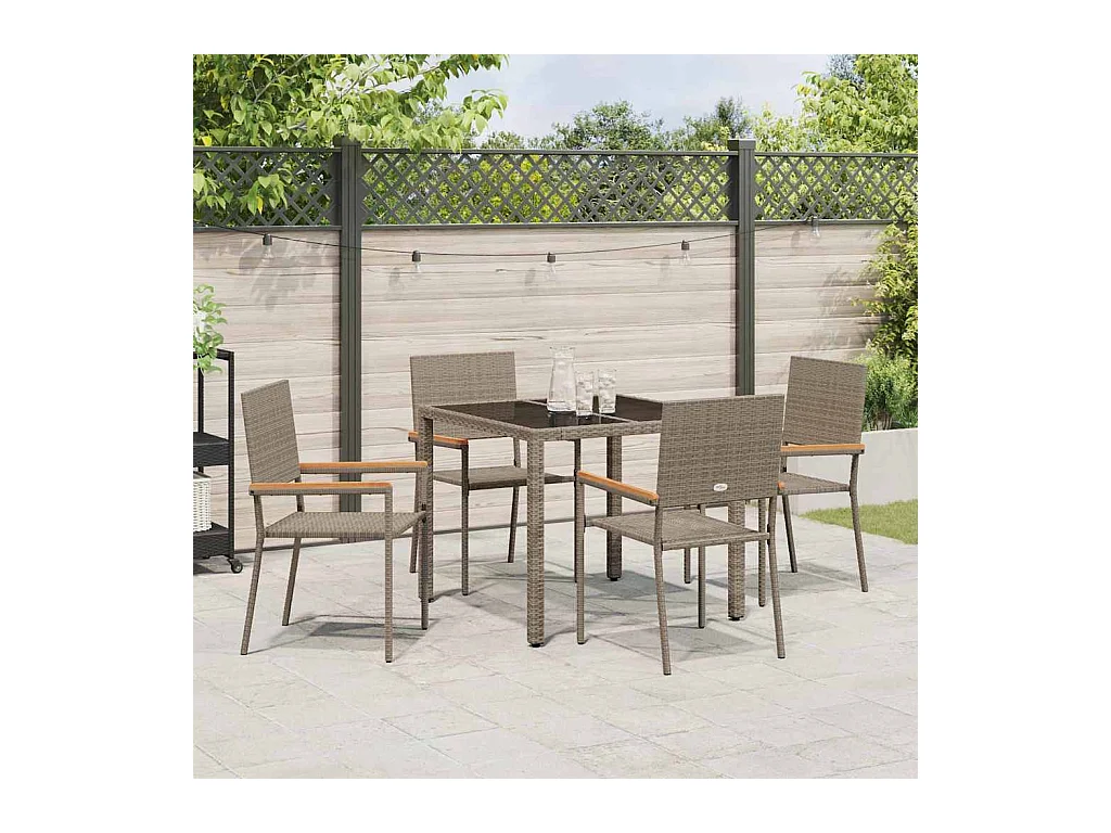 5-delige tuinset, grijs