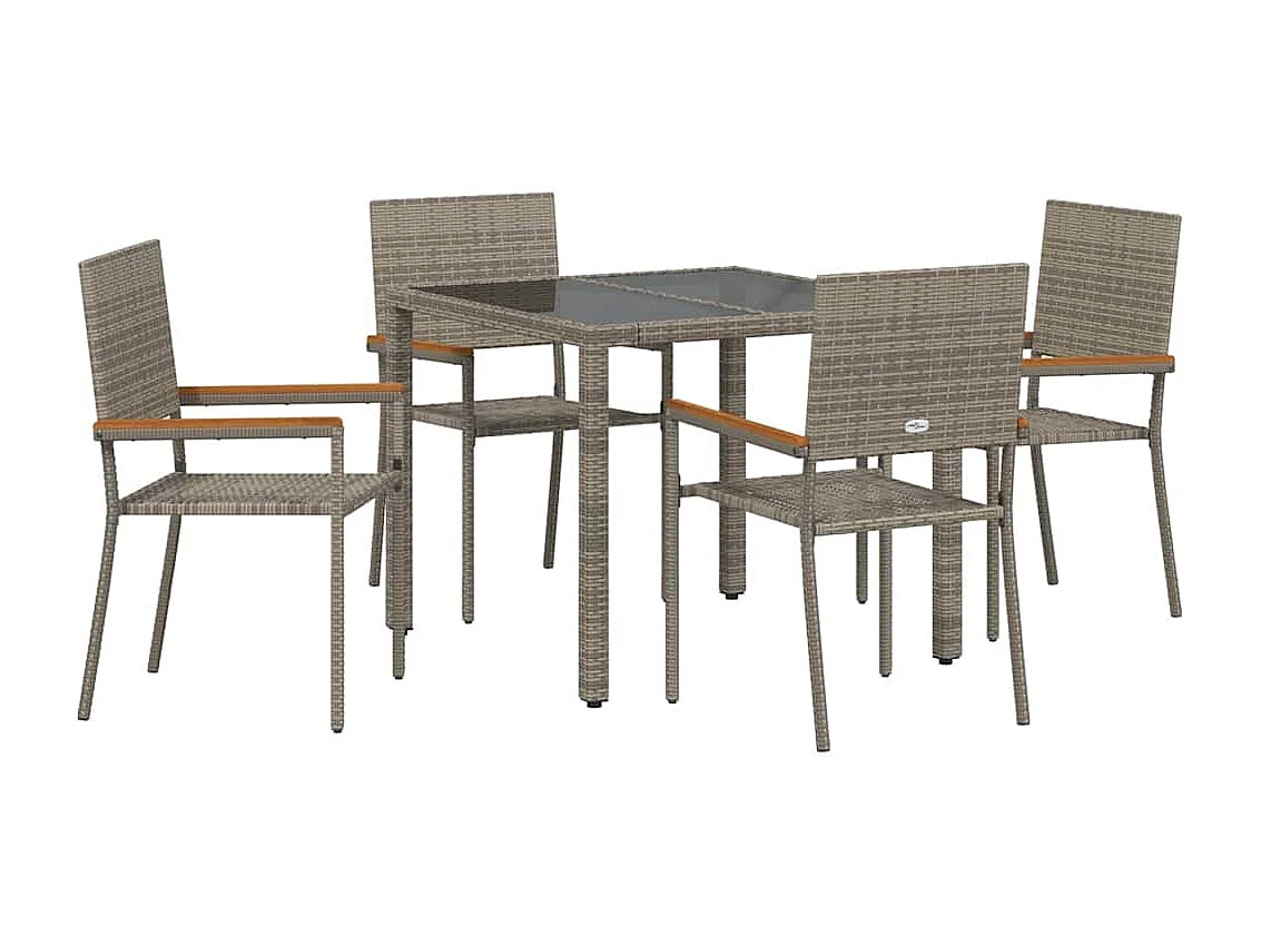 5-delige tuinset, grijs