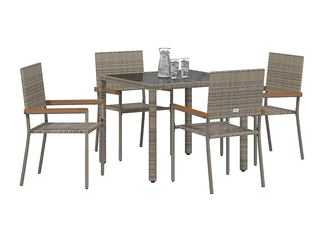 5-delige tuinset, grijs