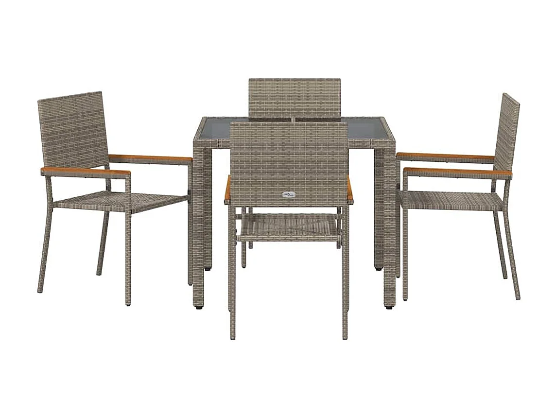 5-delige tuinset, grijs