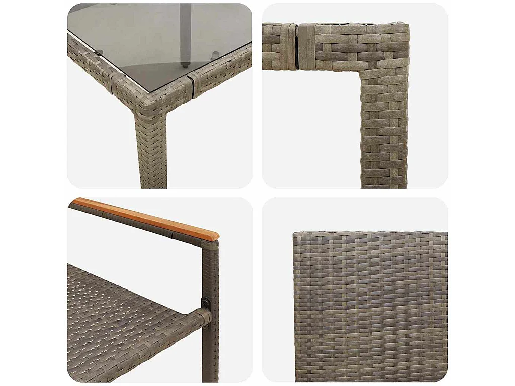 Set da pranzo da giardino 5 pezzi, grigio