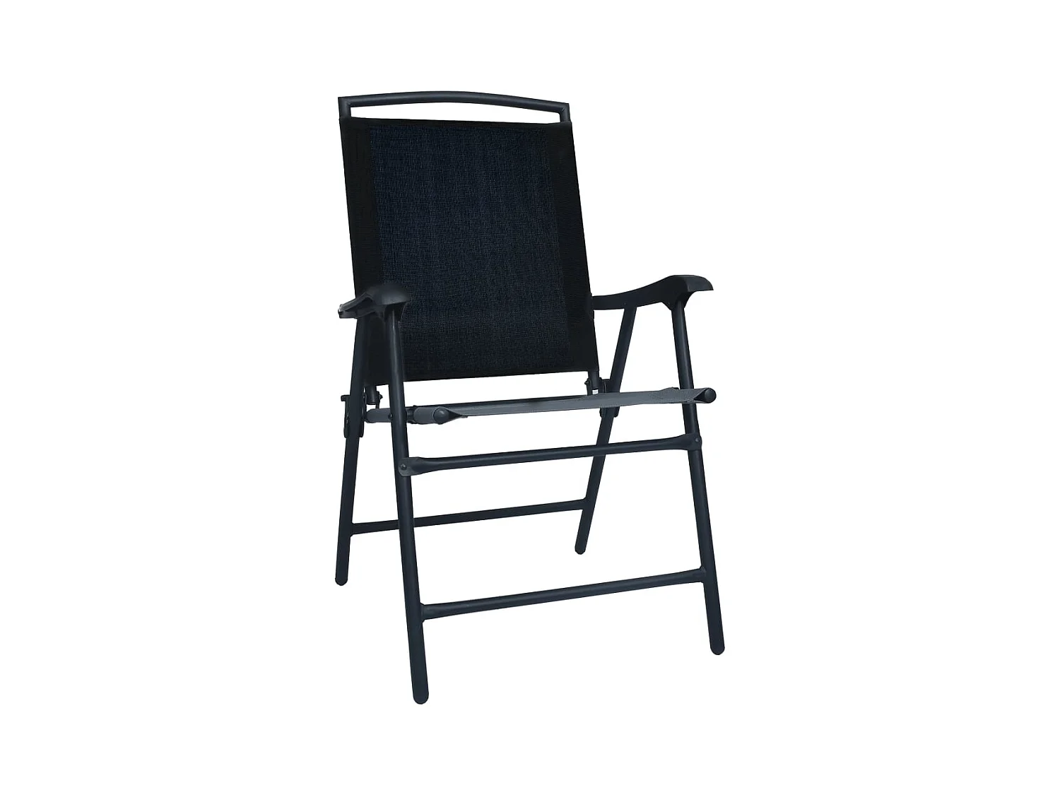 Set di 2 sedie da giardino pieghevoli in textilene nero