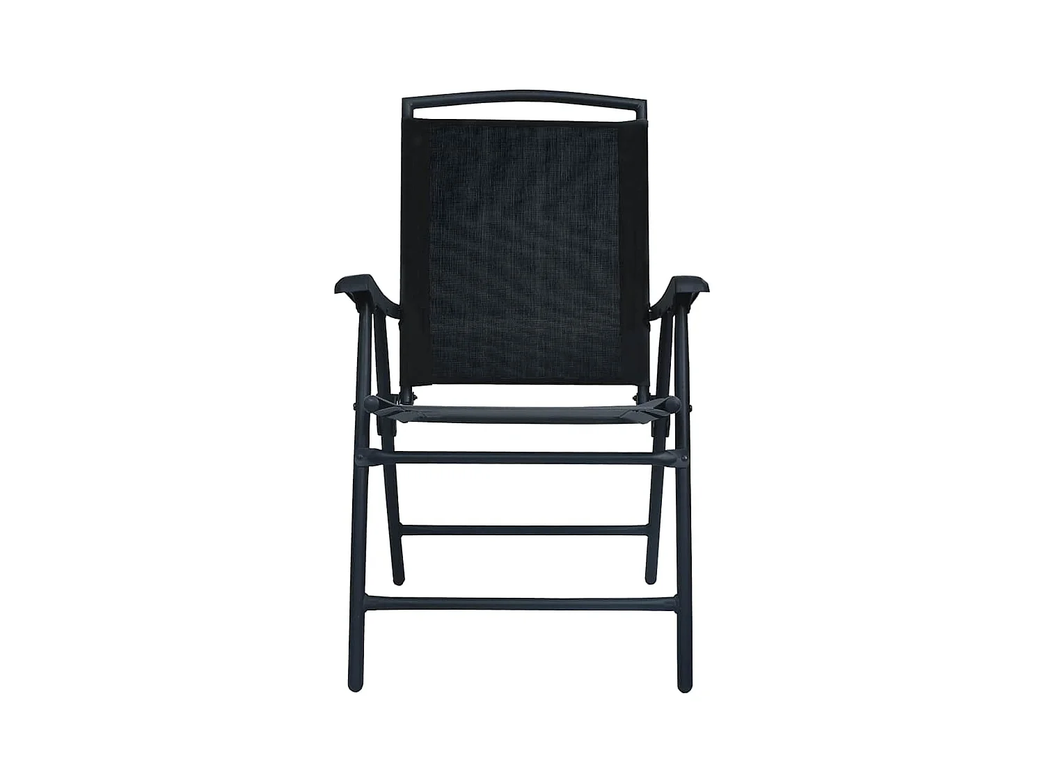 Set di 2 sedie da giardino pieghevoli in textilene nero