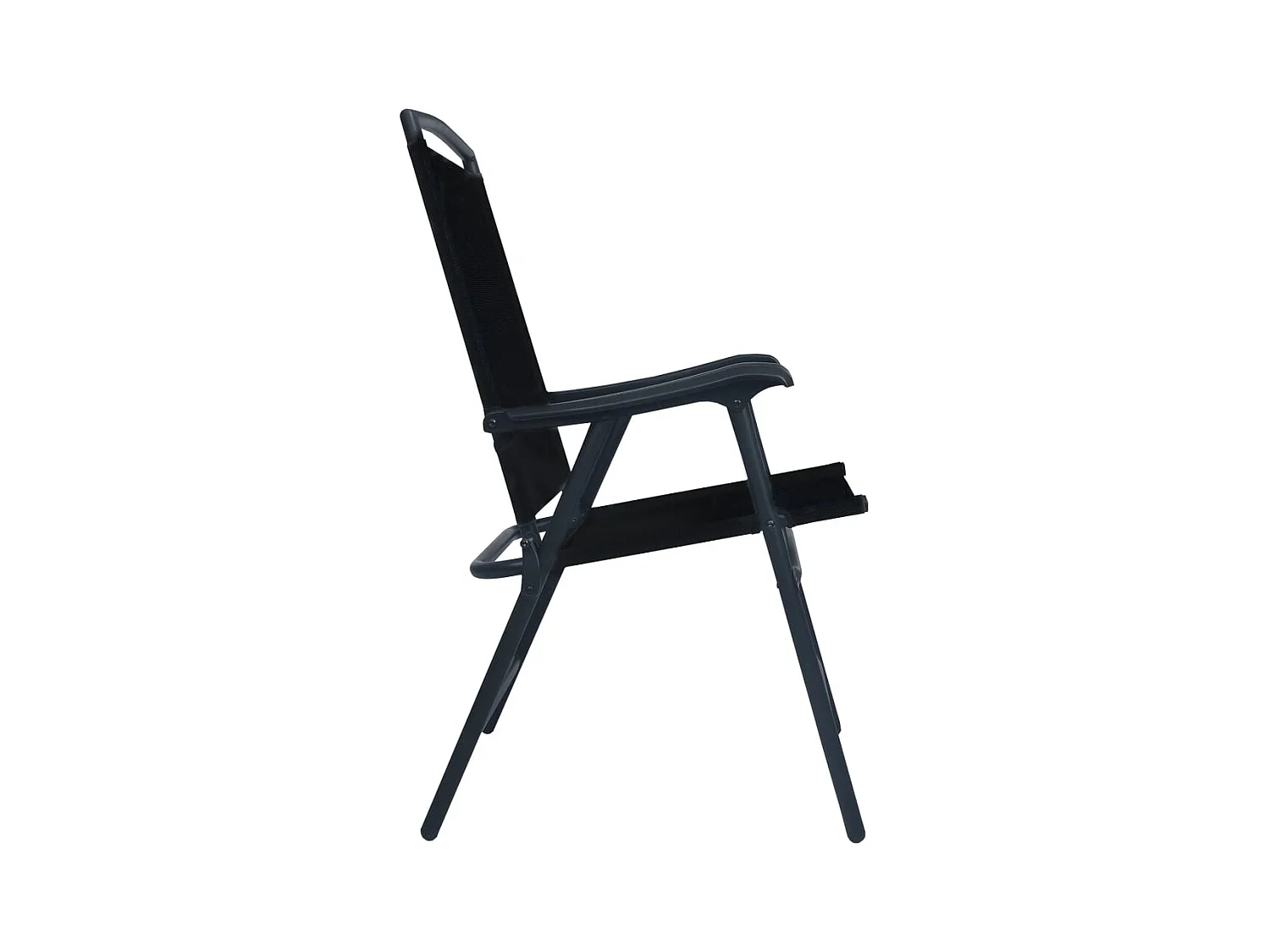 Set di 2 sedie da giardino pieghevoli in textilene nero