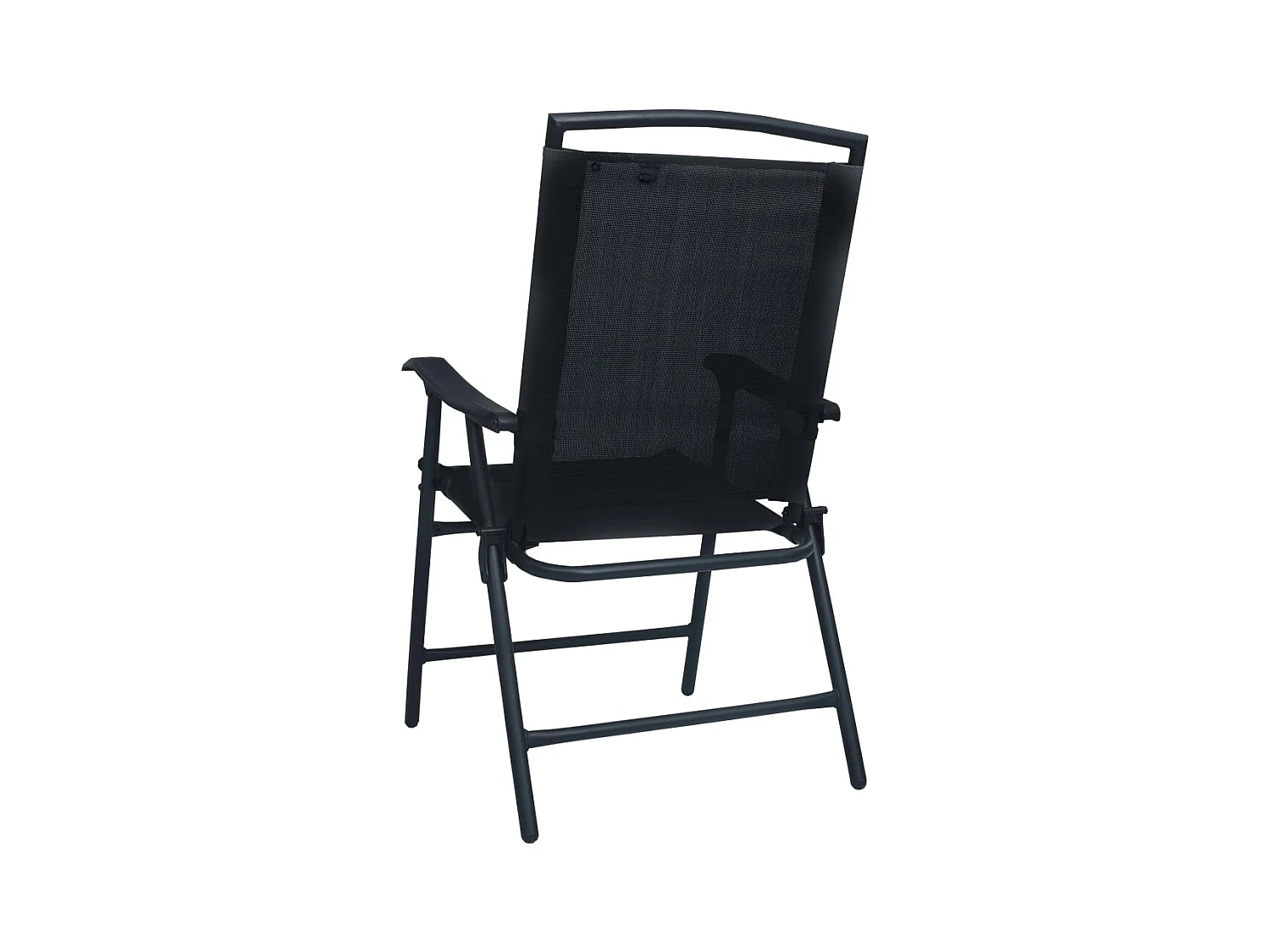 Set di 2 sedie da giardino pieghevoli in textilene nero