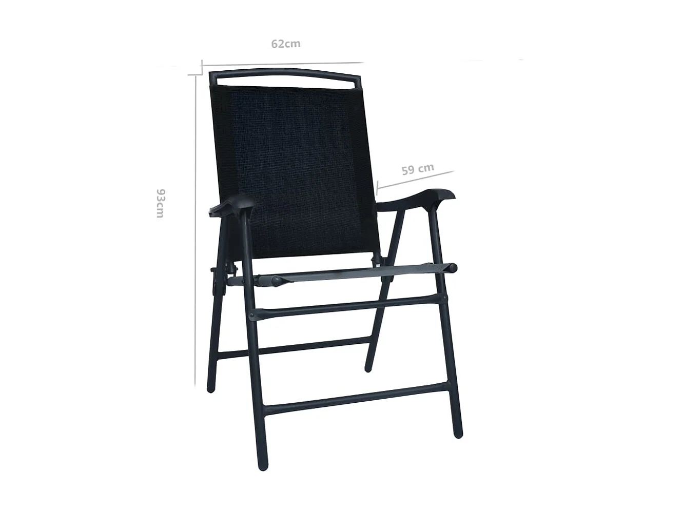 Chaises de jardin pliables lot de 2 Textilène Noir