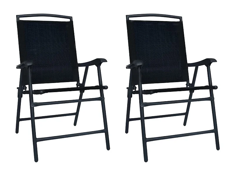 Chaises de jardin pliables lot de 2 Textilène Noir
