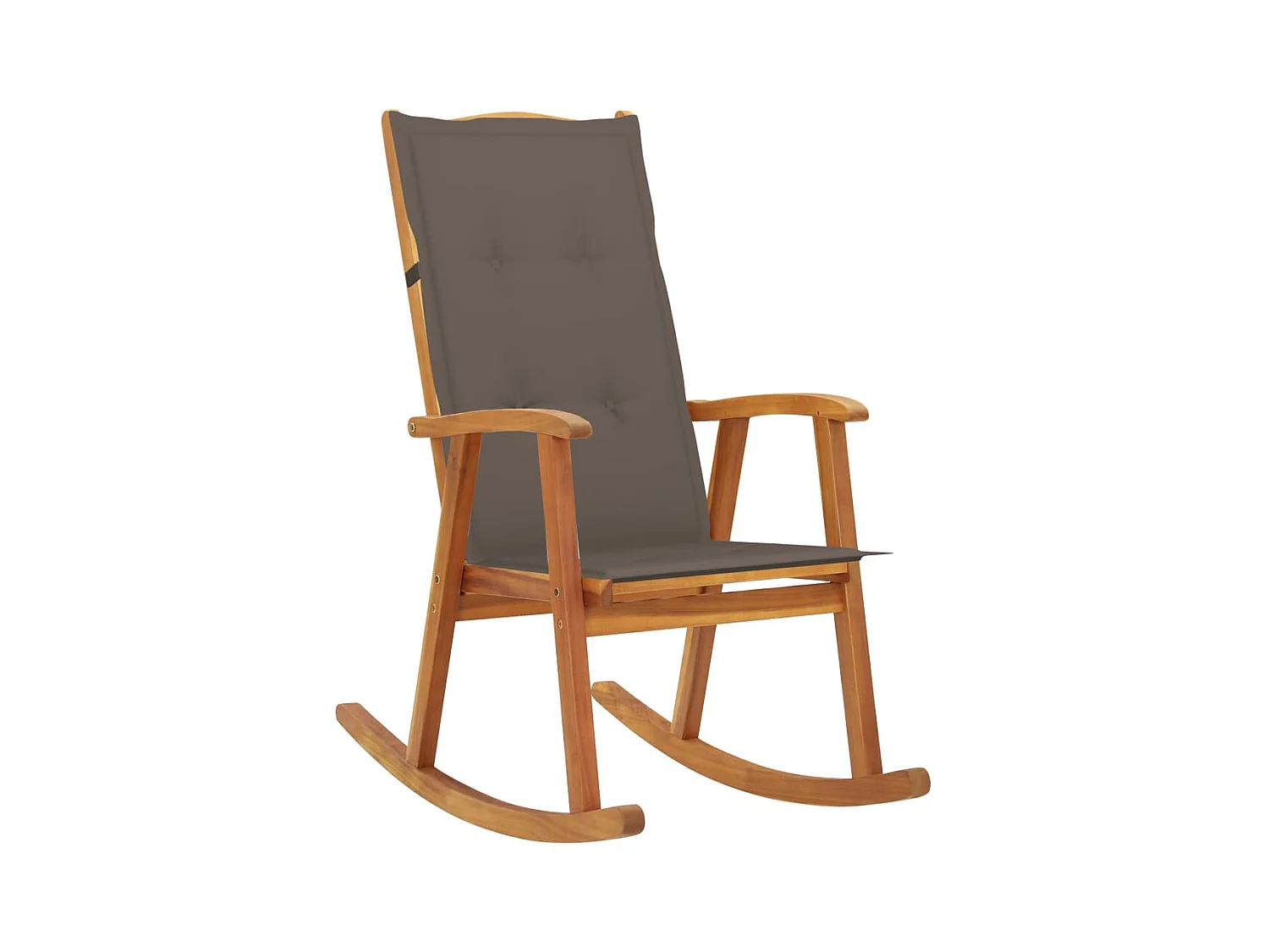 Chaise à bascule avec coussins Bois d'acacia massif