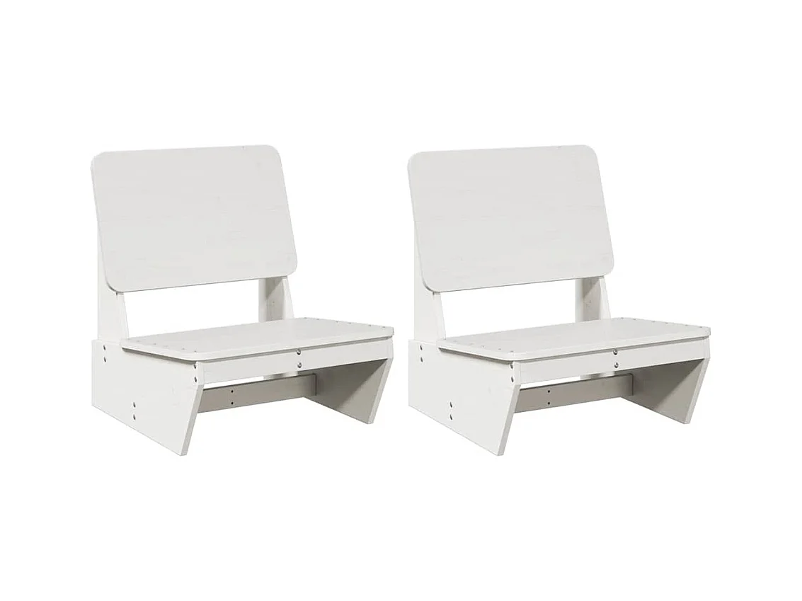 Tuinstoelen set van 2 wit 60x64x70,5 cm massief grenenhout