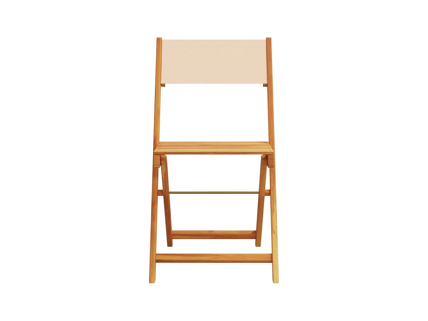 Conjunto de 2 sillas bistro beige en madera maciza de acacia y tela.