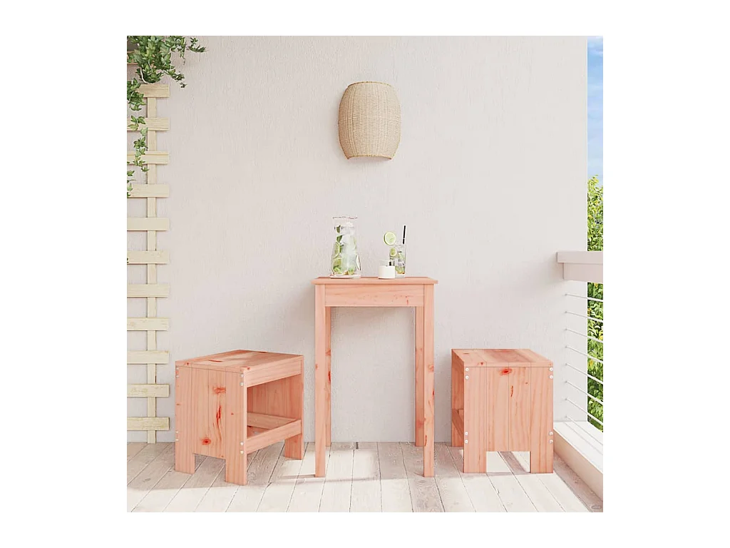 Set di 2 sgabelli da giardino 40x36x45 cm in legno massello di Douglas