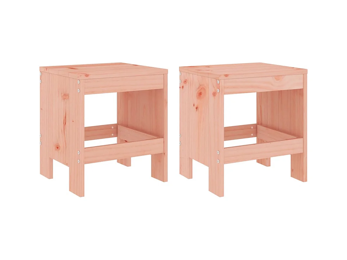 Set di 2 sgabelli da giardino 40x36x45 cm in legno massello di Douglas