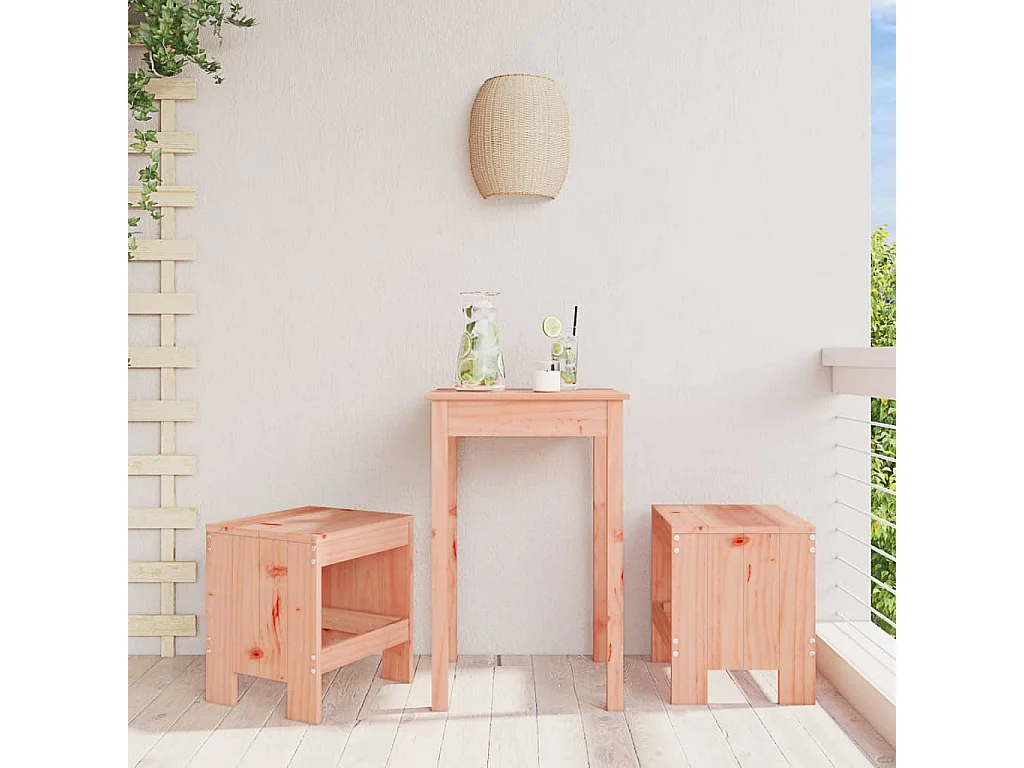 Tabourets de jardin lot de 2 40x36x45 cm bois massif Douglas