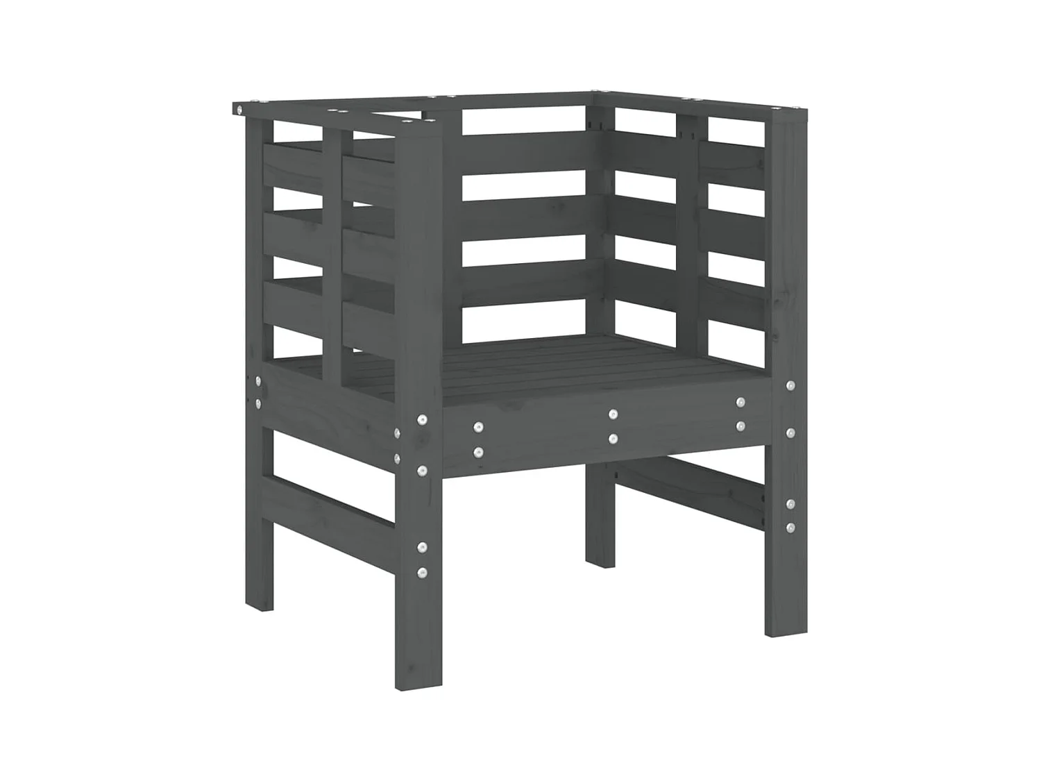 Chaises de jardin lot de 2 gris 61,5x53x71cm bois de pin massif