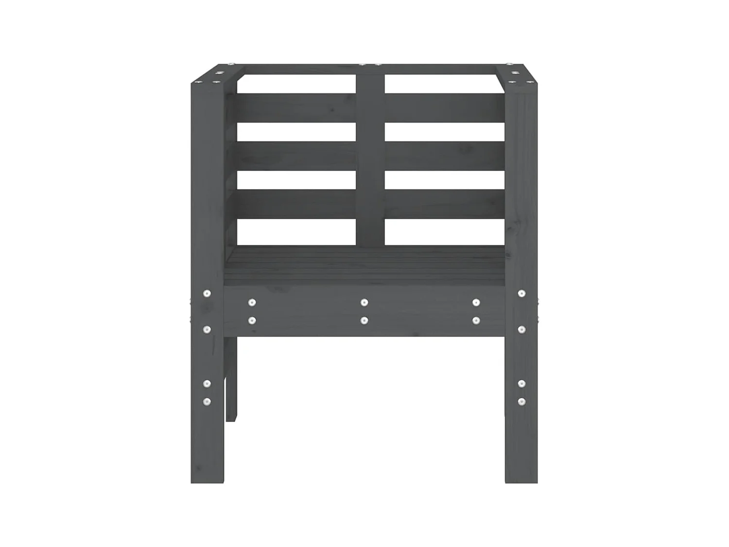 Chaises de jardin lot de 2 gris 61,5x53x71cm bois de pin massif