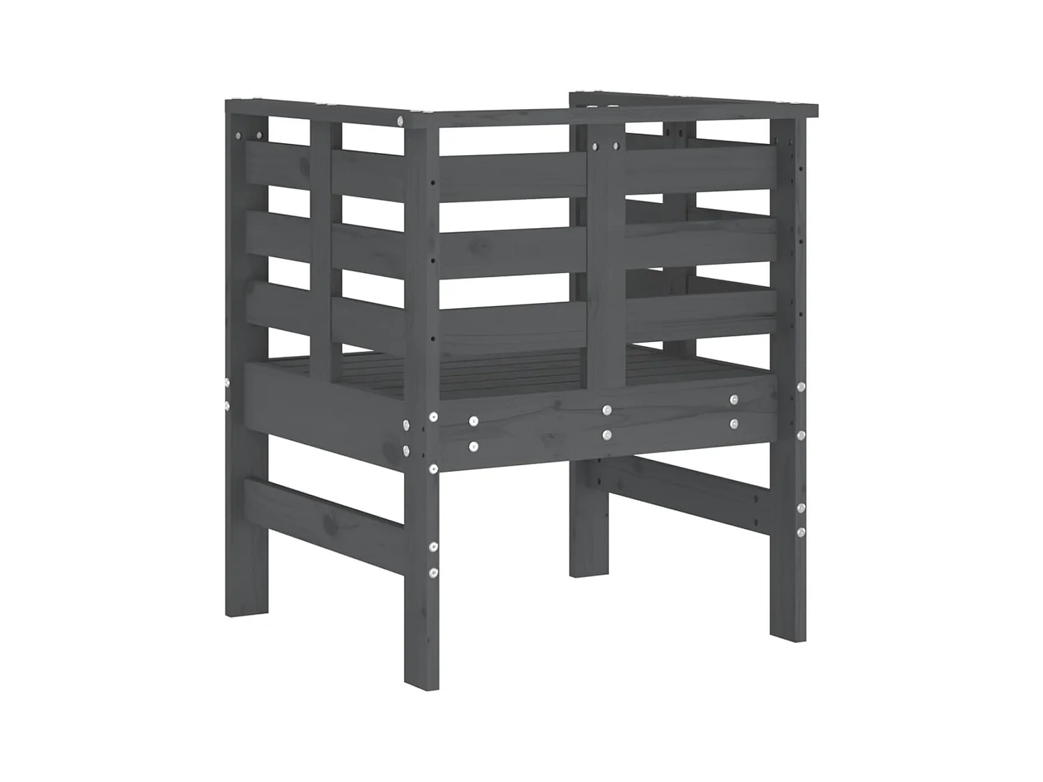 Chaises de jardin lot de 2 gris 61,5x53x71cm bois de pin massif