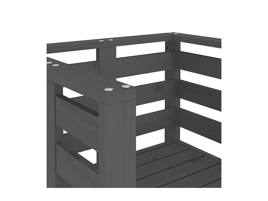 Chaises de jardin lot de 2 gris 61,5x53x71cm bois de pin massif