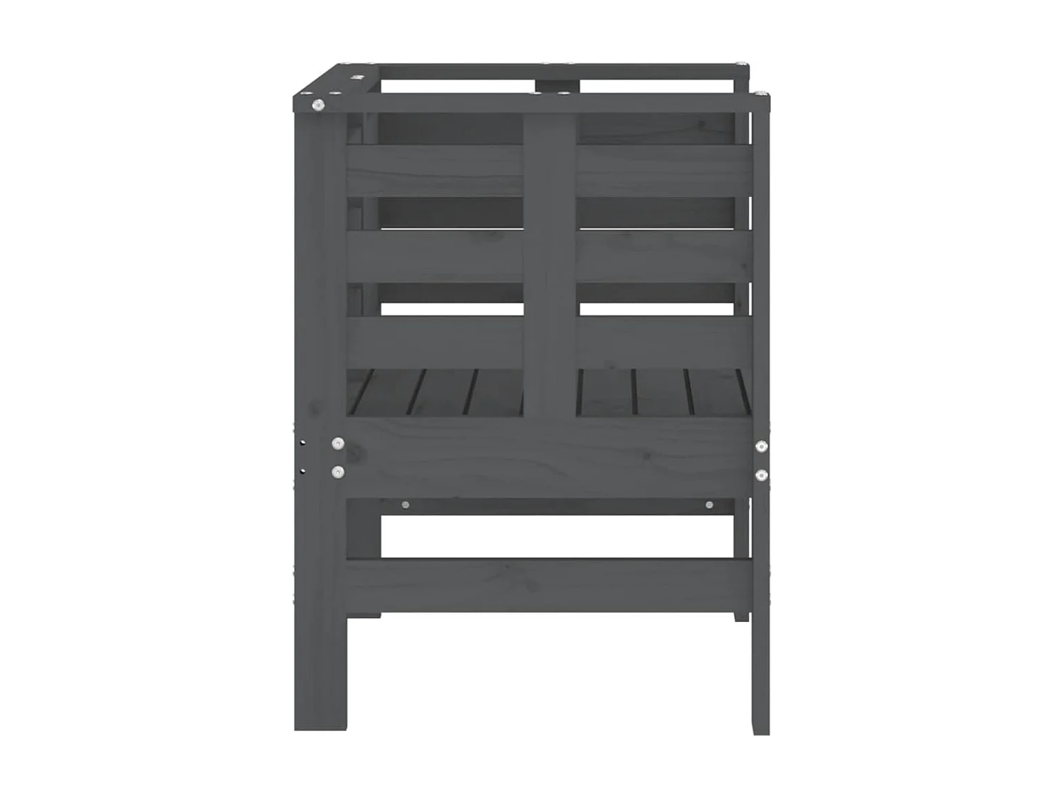 Chaises de jardin lot de 2 gris 61,5x53x71cm bois de pin massif