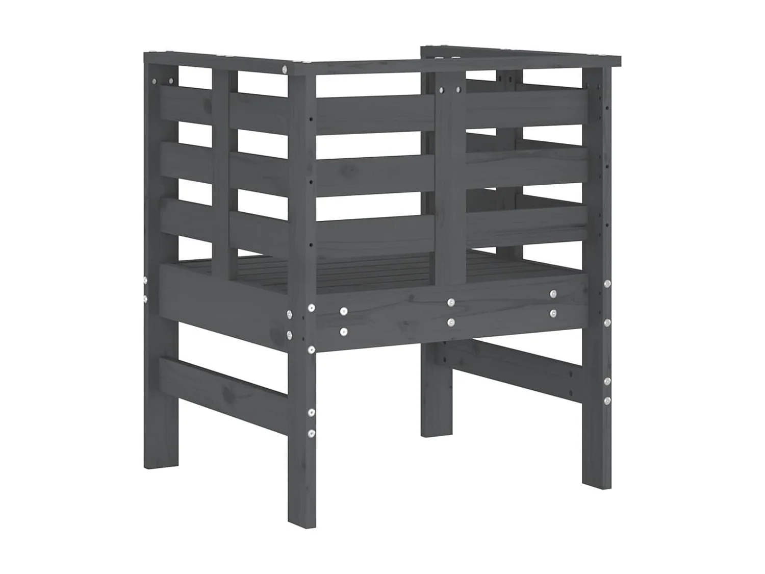 Chaises de jardin lot de 2 gris 61,5x53x71cm bois de pin massif