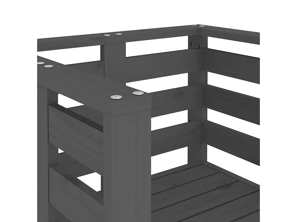 Chaises de jardin lot de 2 gris 61,5x53x71cm bois de pin massif