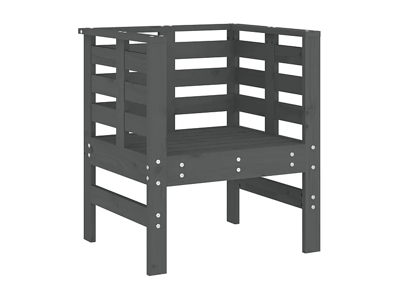 Chaises de jardin lot de 2 gris 61,5x53x71cm bois de pin massif