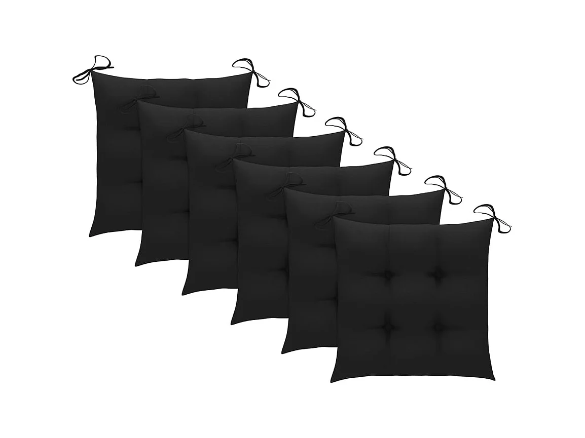 Set van 6 tuinstoelen en kussens van massief acaciahout