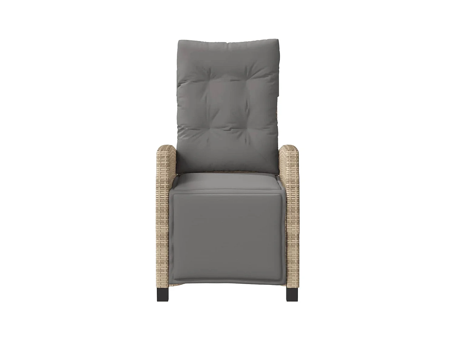 Chaises inclinables de jardin lot de 2 avec repose-pied rotin