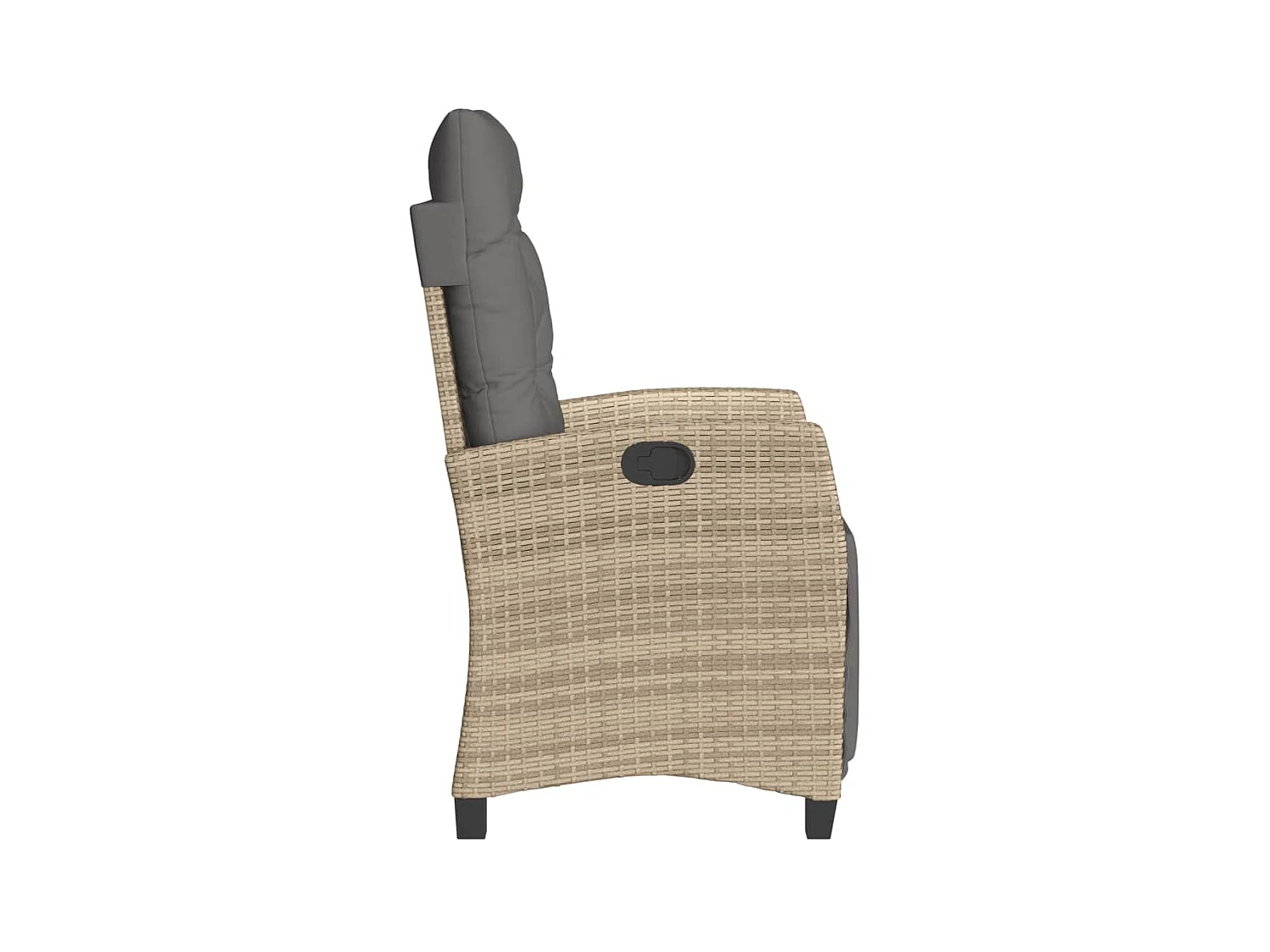 Chaises inclinables de jardin lot de 2 avec repose-pied rotin