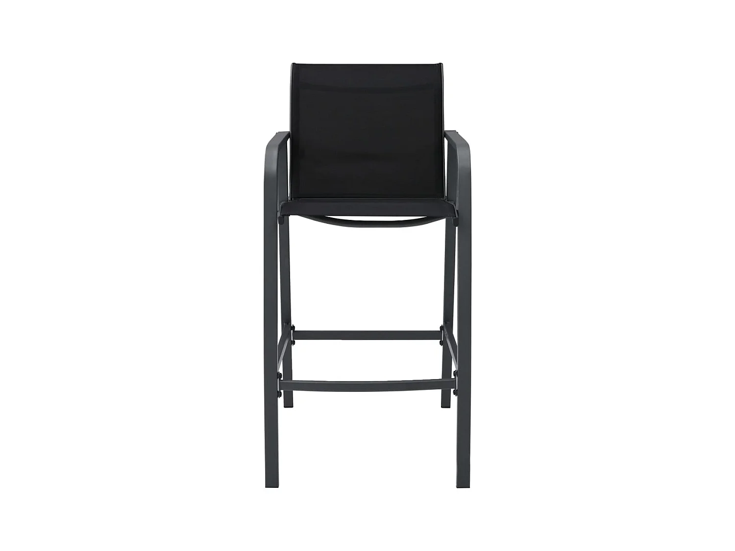 Tuinbarstoelen set van 4 Zwart Textileen