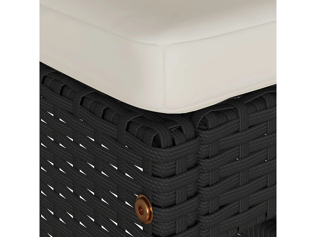 Set di 4 sgabelli da bar e cuscini da giardino in resina intrecciata