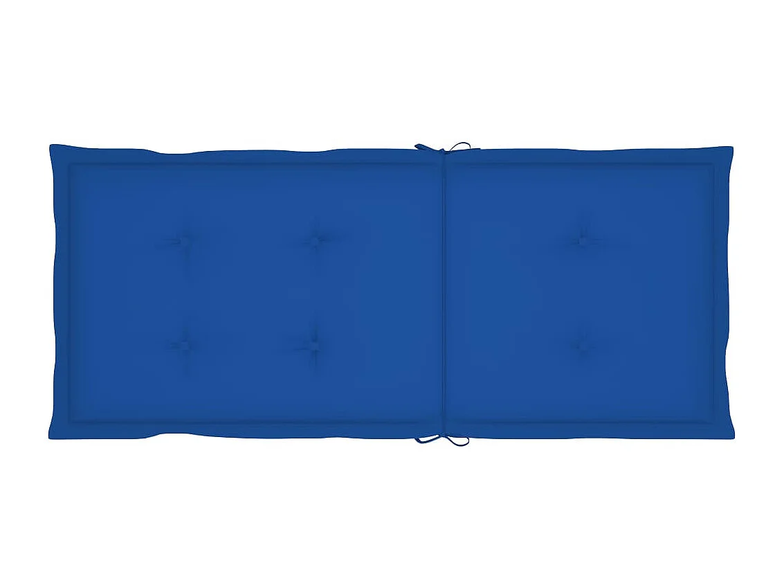 Chaises de jardin lot de 2 et coussins bleu royal Teck massif