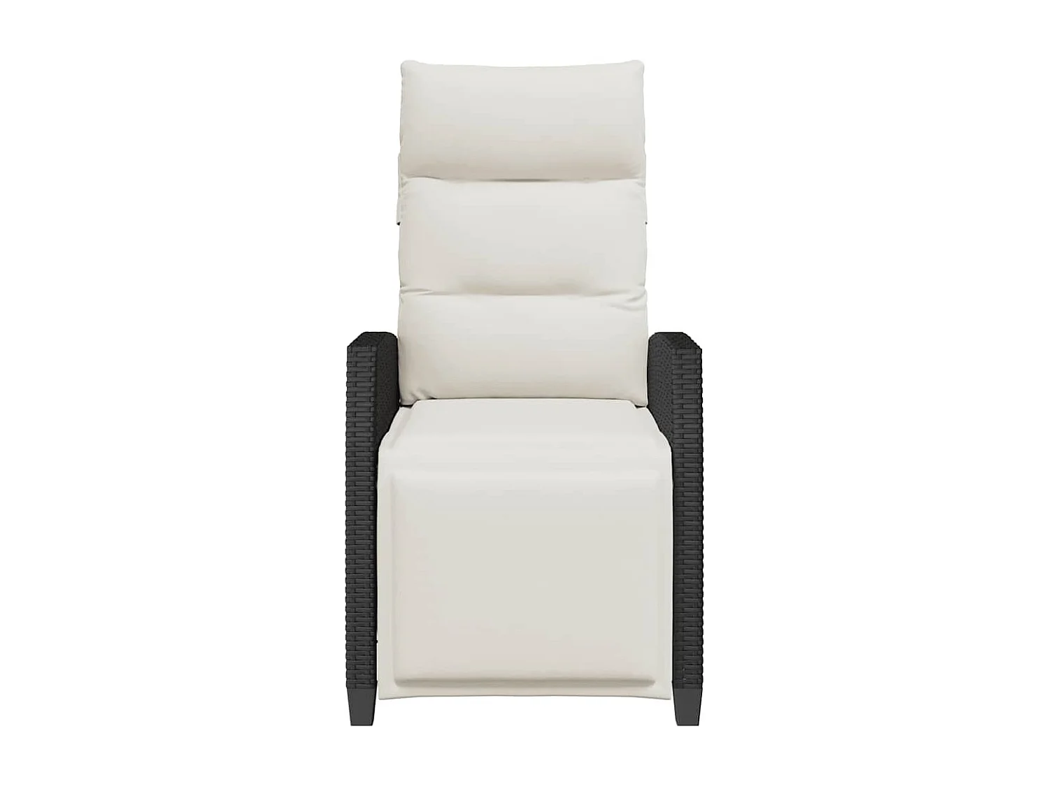 Chaise de jardin inclinable avec table d'appoint noir polyrotin