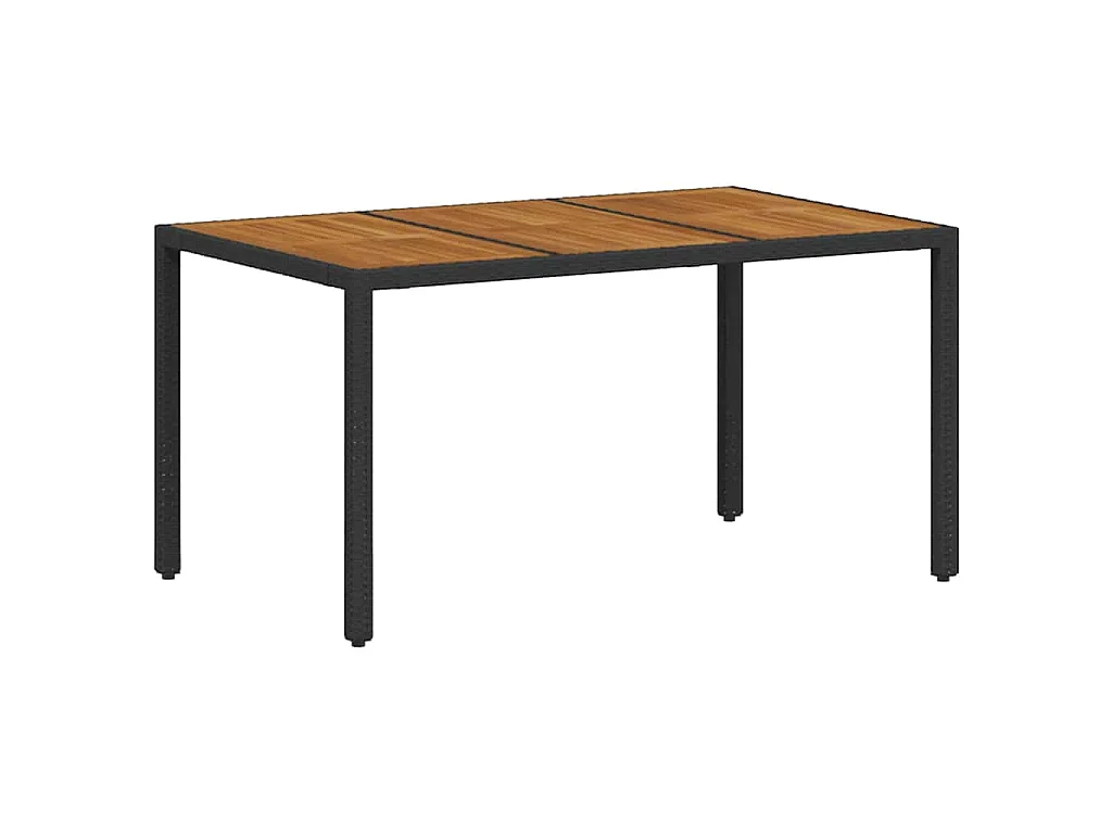Set da pranzo da giardino 5 pezzi, nero, legno