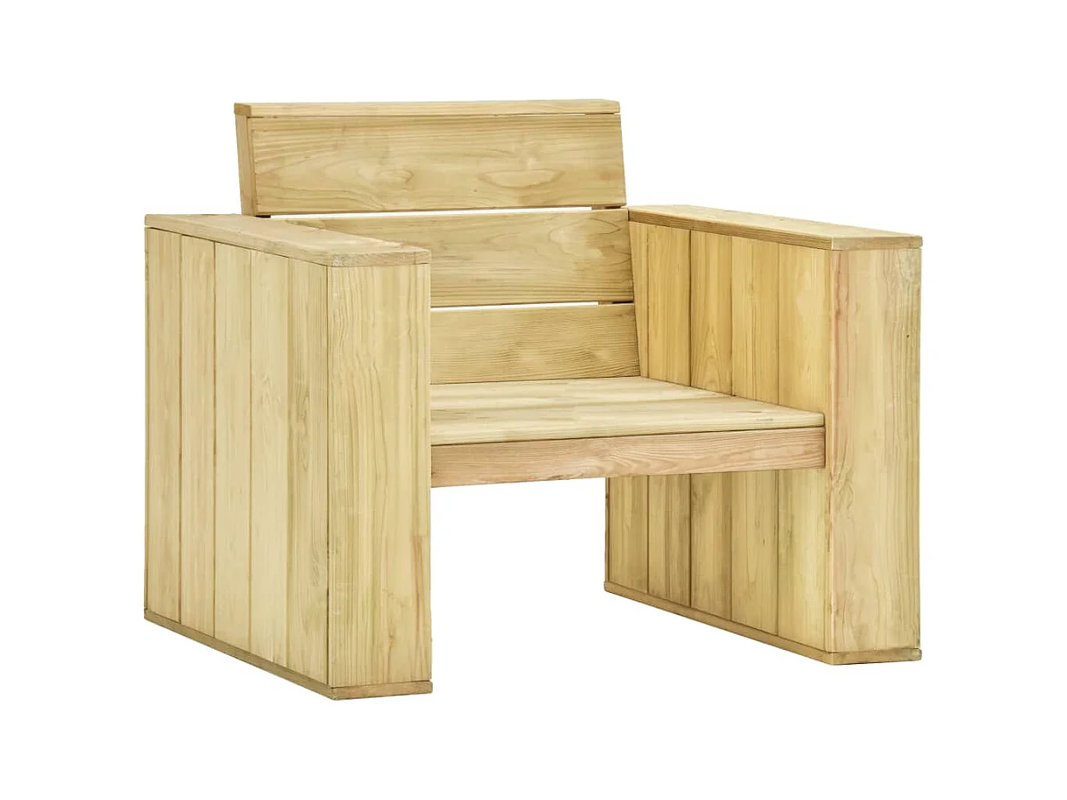 Chaise de jardin avec coussins crème Bois de pin imprégné