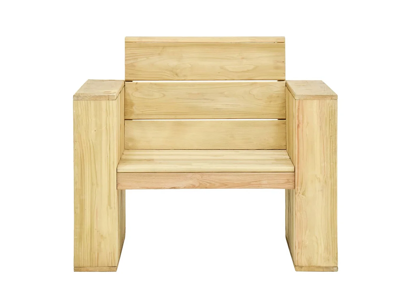 Chaise de jardin avec coussins crème Bois de pin imprégné