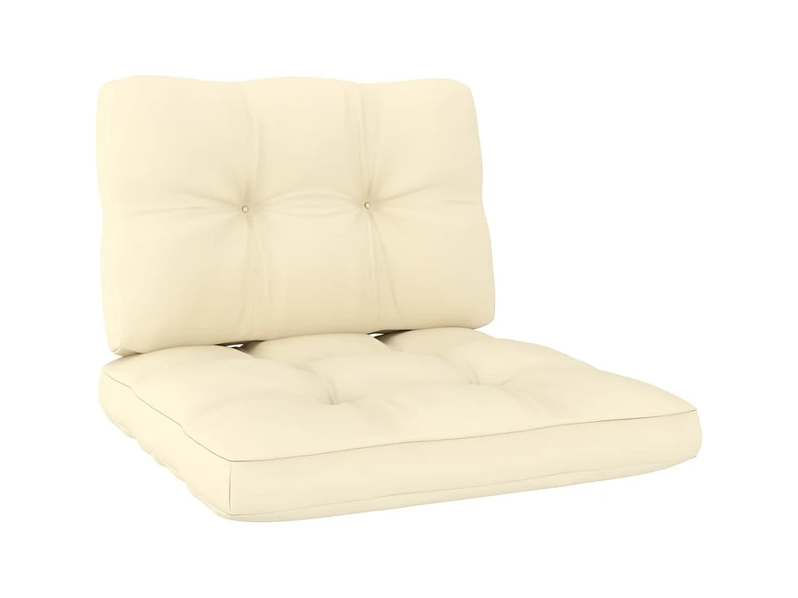 Chaise de jardin avec coussins crème Bois de pin imprégné