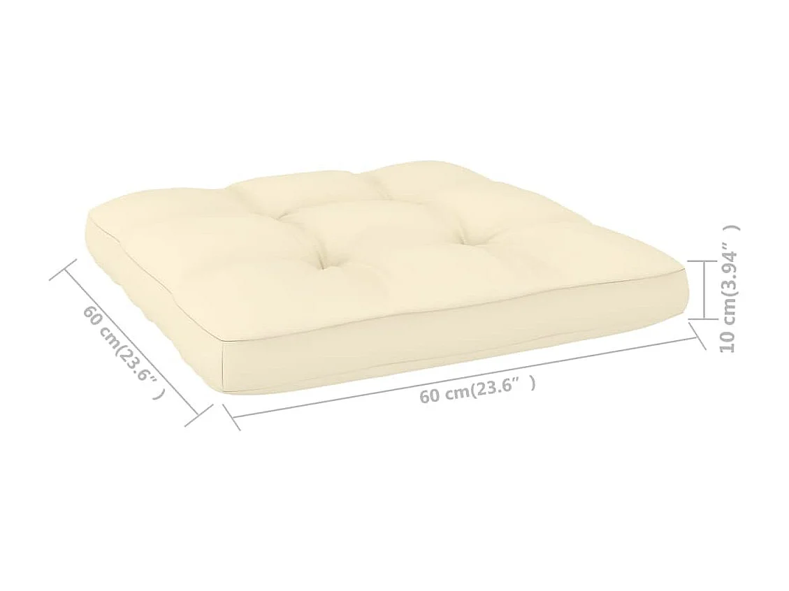 Chaise de jardin avec coussins crème Bois de pin imprégné