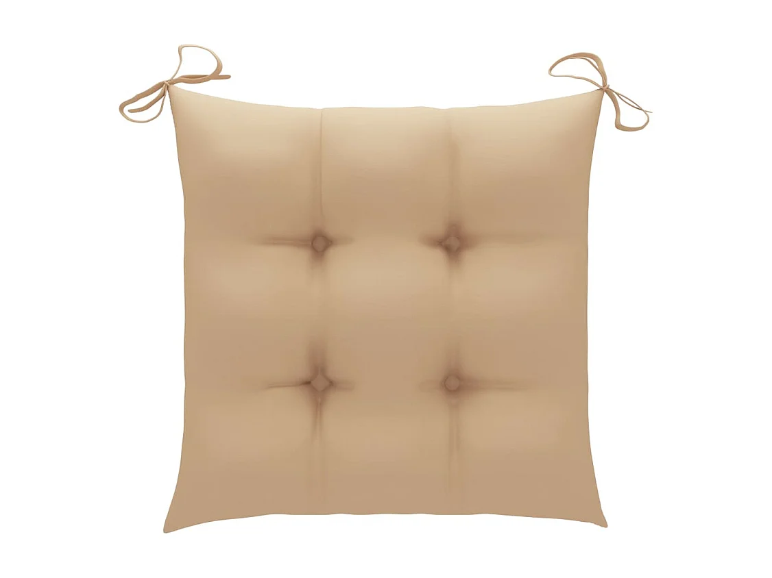 Chaises de jardin lot de 2 avec coussins Bois de teck massif