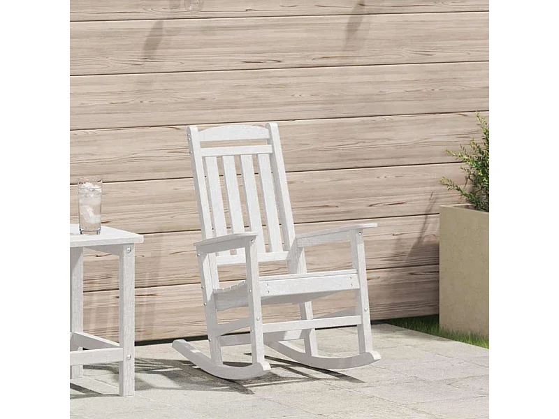 Chaise Berçante de Jardin Blanc 70 x 92 x 108 cm Plastique