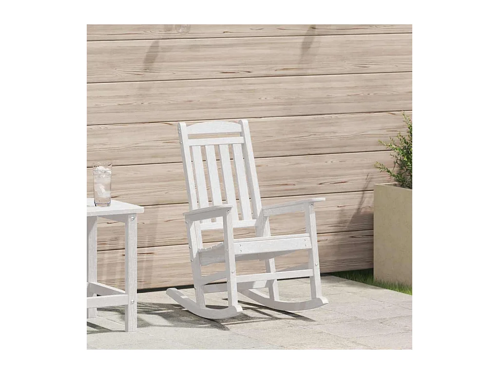 Chaise Berçante de Jardin Blanc 70 x 92 x 108 cm Plastique