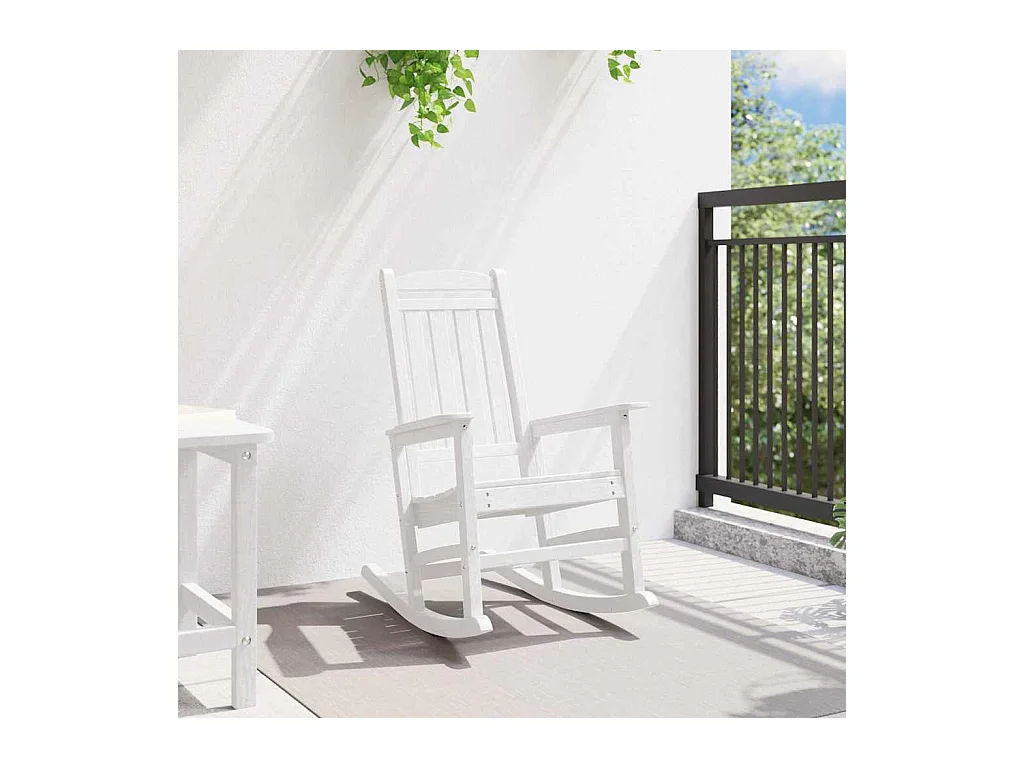 Chaise Berçante de Jardin Blanc 70 x 92 x 108 cm Plastique