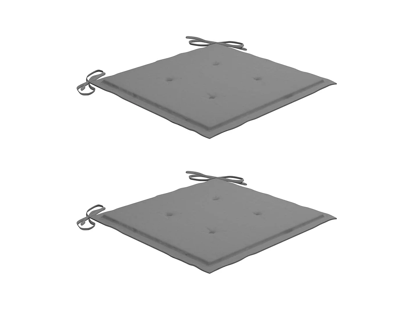 Chaises de jardin lot de 2 et coussins gris Bois de teck massif