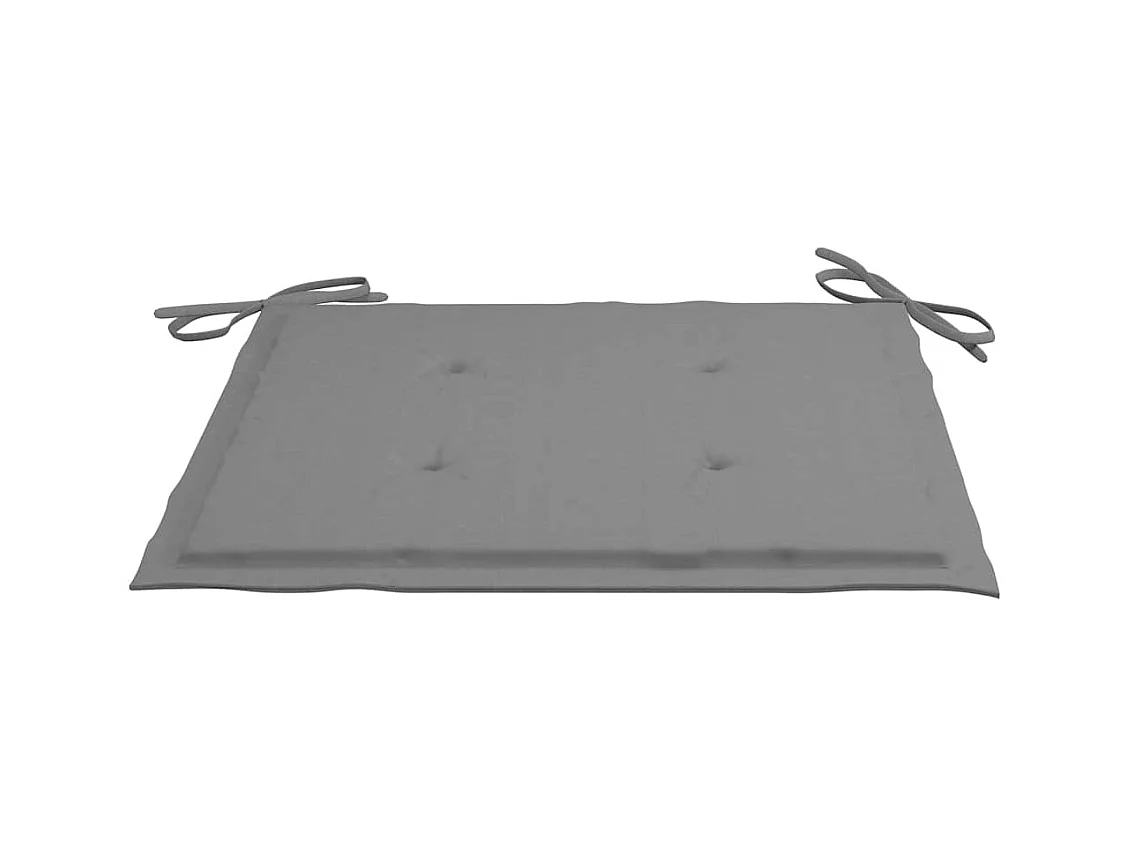 Chaises de jardin lot de 2 et coussins gris Bois de teck massif