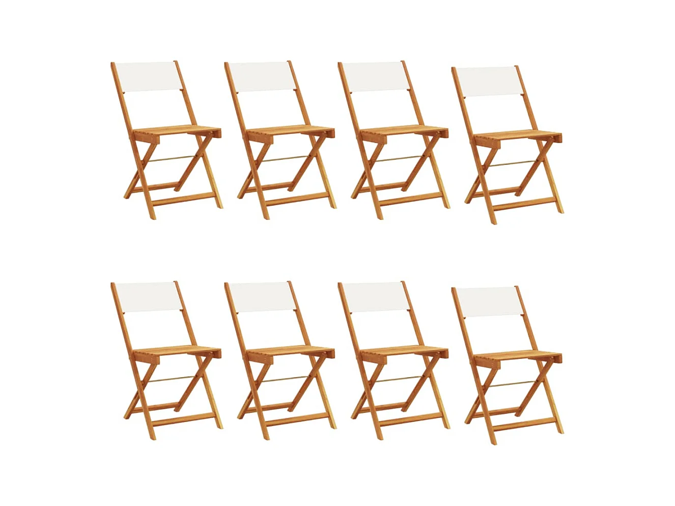 Chaises de jardin pliantes lot de 8 tissu et bois massif