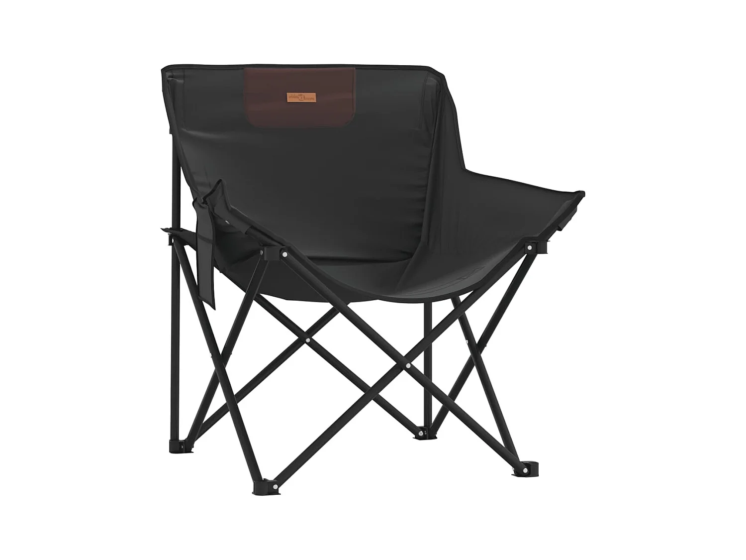 Kampeerstoel met opvouwbare zak set van 2 zwart