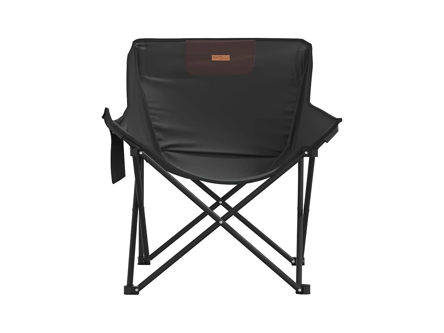 Kampeerstoel met opvouwbare zak set van 2 zwart