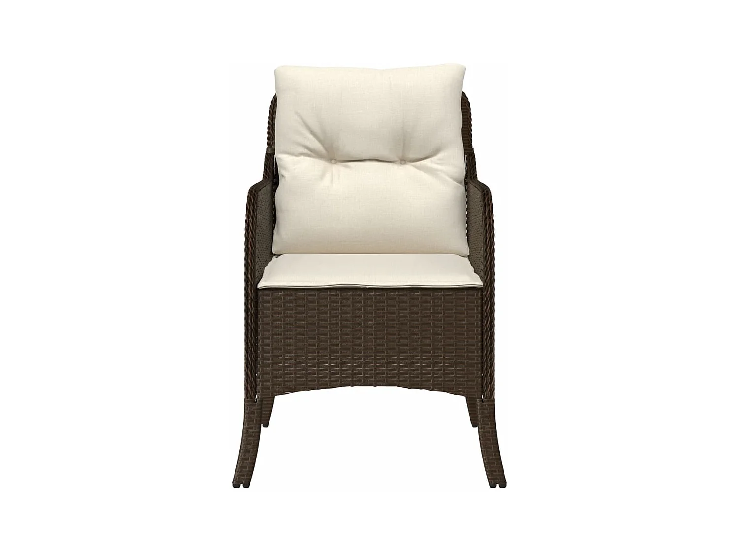 Tuinstoelen met kussens, set van 2, bruin, gevlochten hars