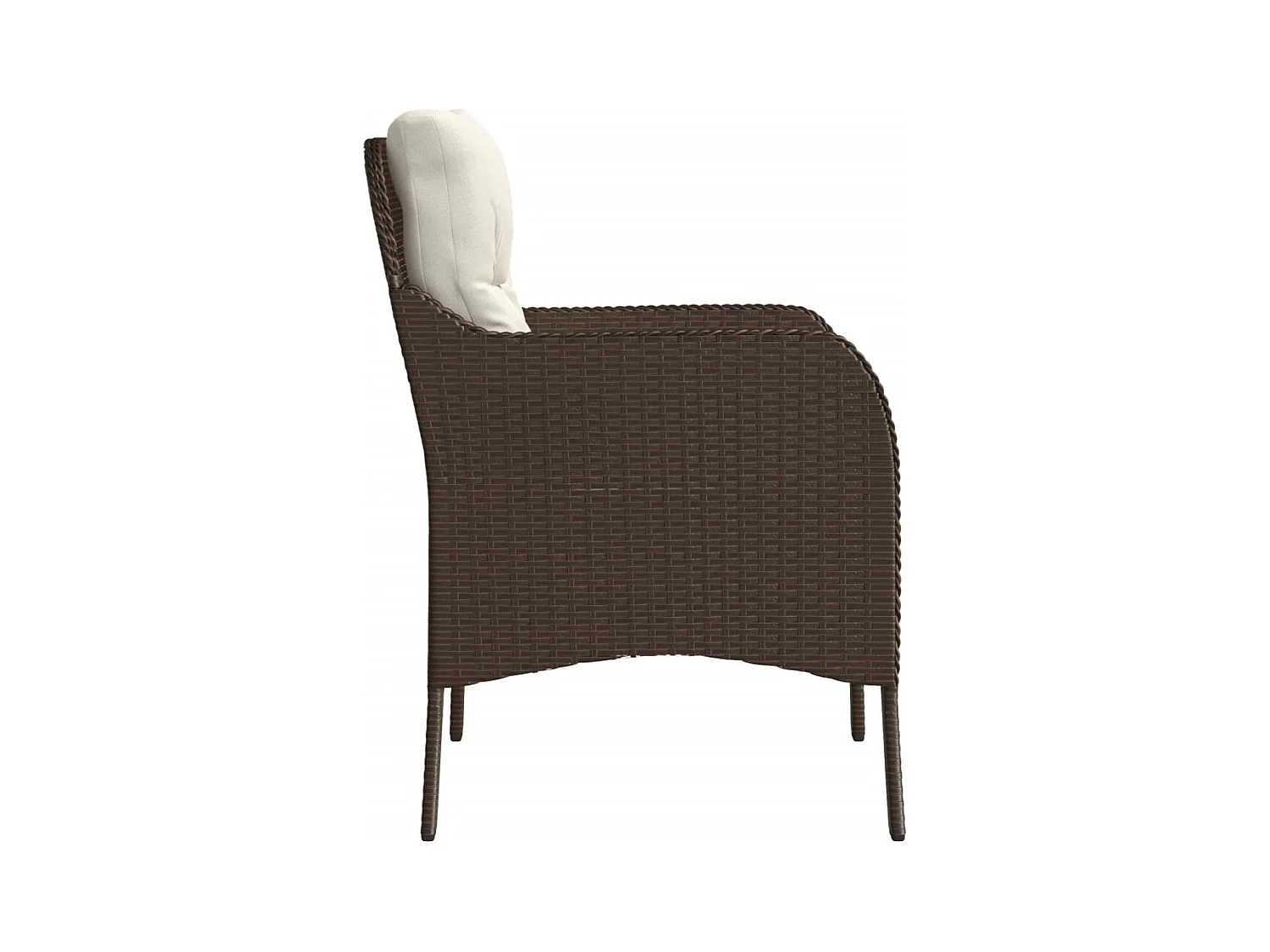 Tuinstoelen met kussens, set van 2, bruin, gevlochten hars