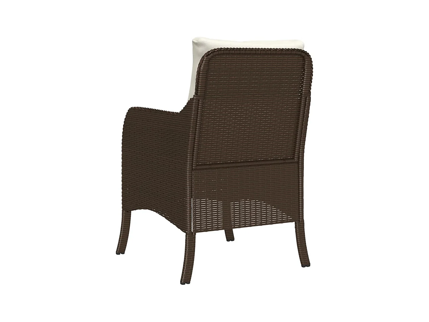 Tuinstoelen met kussens, set van 2, bruin, gevlochten hars